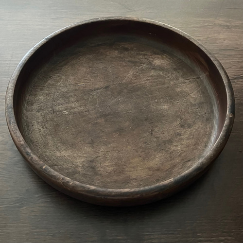 アンティーク レトロ 昭和 くり抜き無垢盆 お盆・トレイ antique art