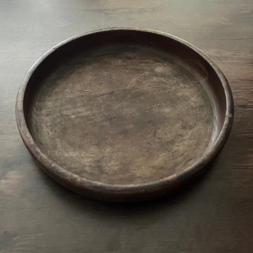 お盆　レトロ ビンテージ アンティーク　昭和 アンティーク レトロ 昭和 くり抜き無垢盆 お盆・トレイ antique art