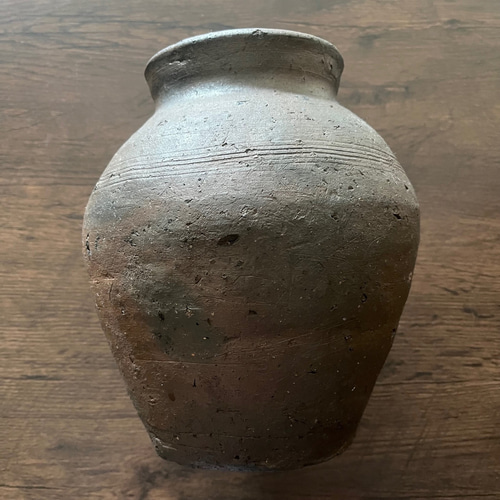 割引❗️『母』 時代 古備前 肩衝 壺 花入 備前焼 古窯 花瓶 花器 （C①） 鎌倉時代 古備前壺】高さ24cm 重厚な歴史と美を宿す本物保証の逸品