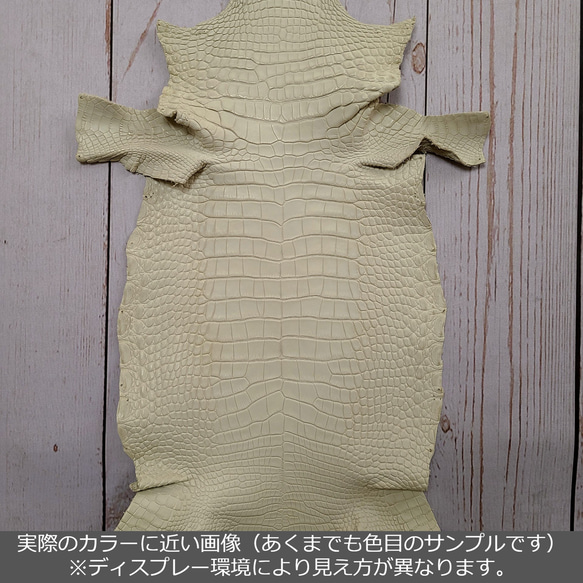 ワニ革  半艶マット アイスグレージュ  No.C007250 2枚目の画像