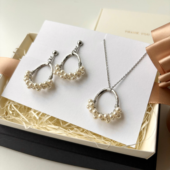 【ラッピング付き✶】★嬉しい煌めきSET✧˖プチパールオーバルリング★送料無料 5枚目の画像