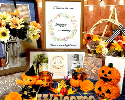 結婚式 ウェルカムスペース ハロウィン かぼちゃ 装飾 1名様限定 ウェルカムスペース 結婚式 ウエディング まとめ売り