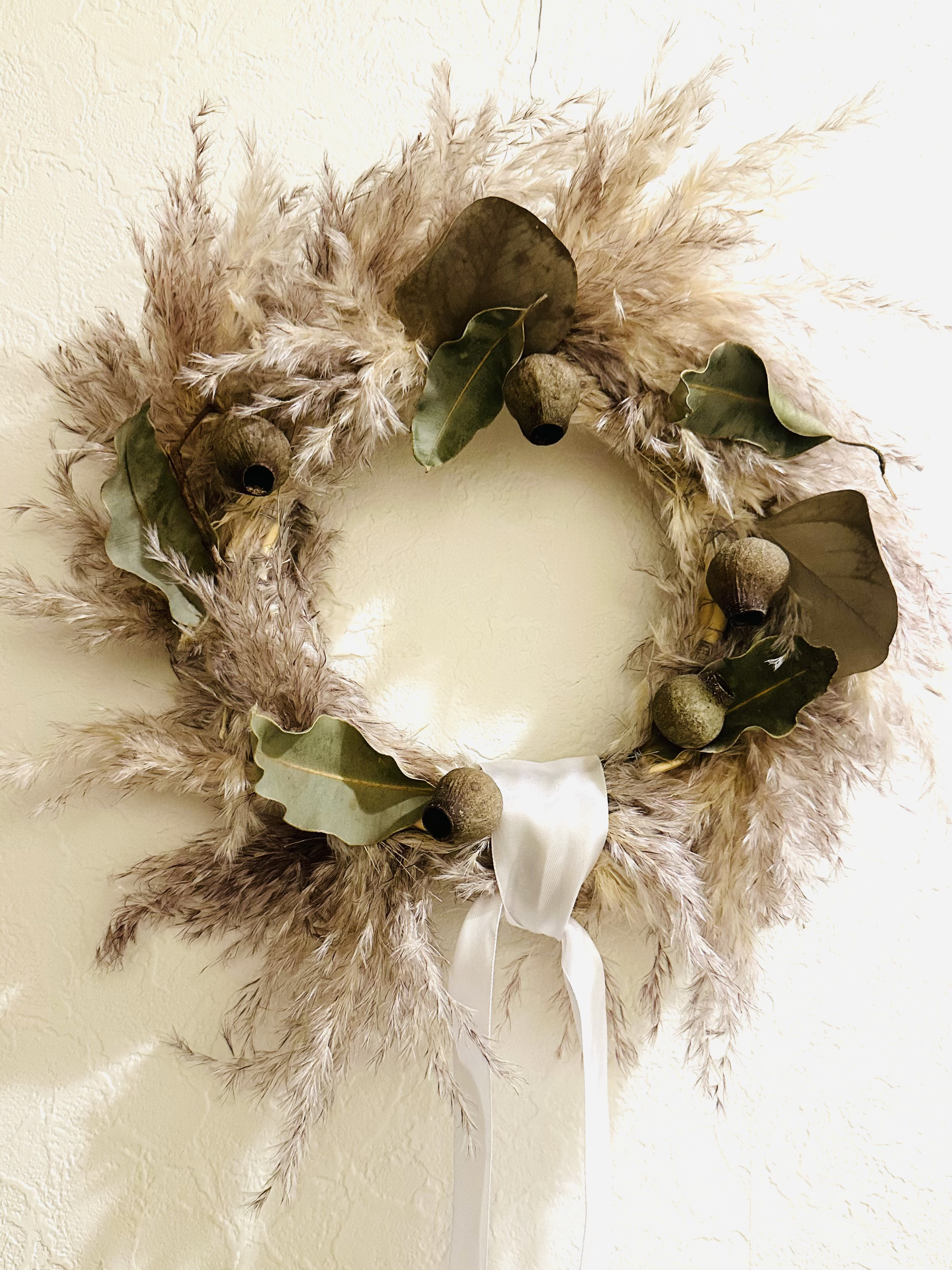 ivorynoon パンパス ドライフラワー リース グレイジュ 天使の羽 天使