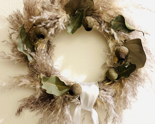 パンパスリース Amazon.co.jp: Perfnique パンパスグラスリース、25インチ 人工