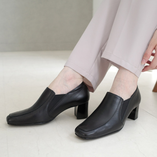 チャンキーヒール×甲深パンプス 日本製牛革シューズ / PO5635 チャンキーヒール×甲深パンプス 日本製牛革シューズ / PO5635