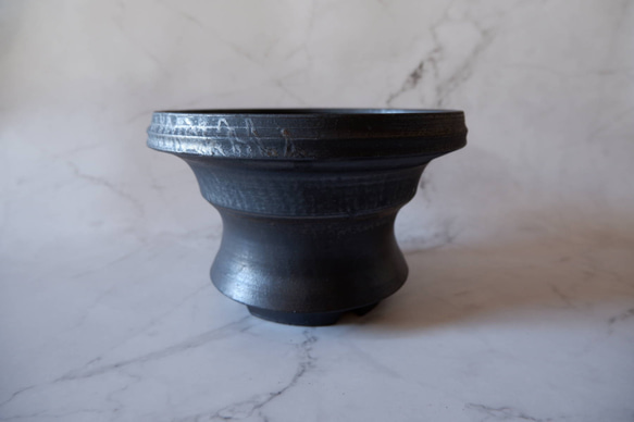 8号鉄砂黒鉢620　塊根植物　多肉植物　盆栽　植木鉢　作家鉢　沖縄 3枚目の画像