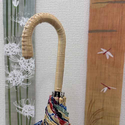 紅型反物から作ったボートネックプリンセスラインワンピース