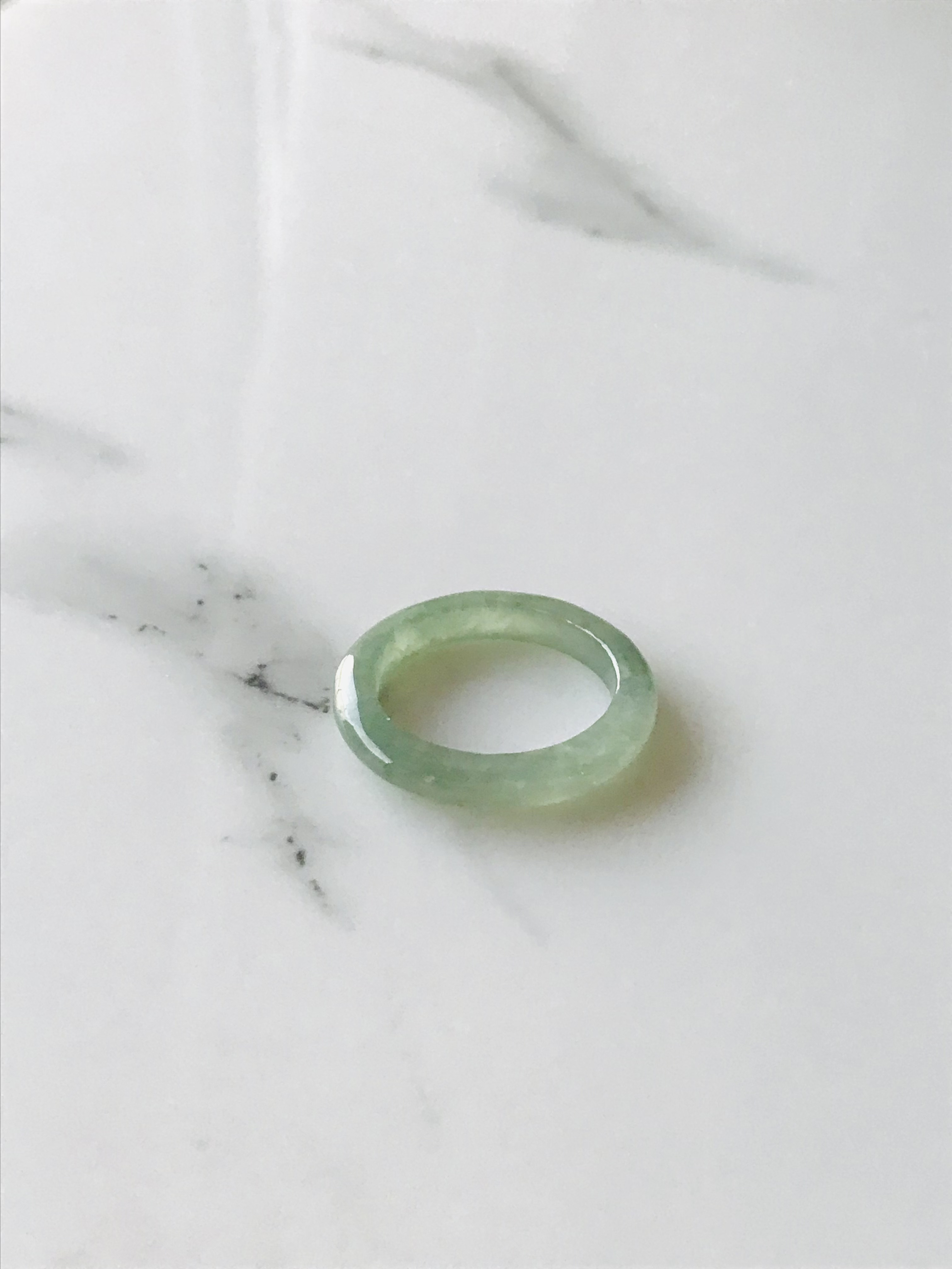 [R50-043］ ジェイド　JADE ヒスイ　本翡翠　くりぬき　リング　天然石　一点物　ミャンマー産　9号