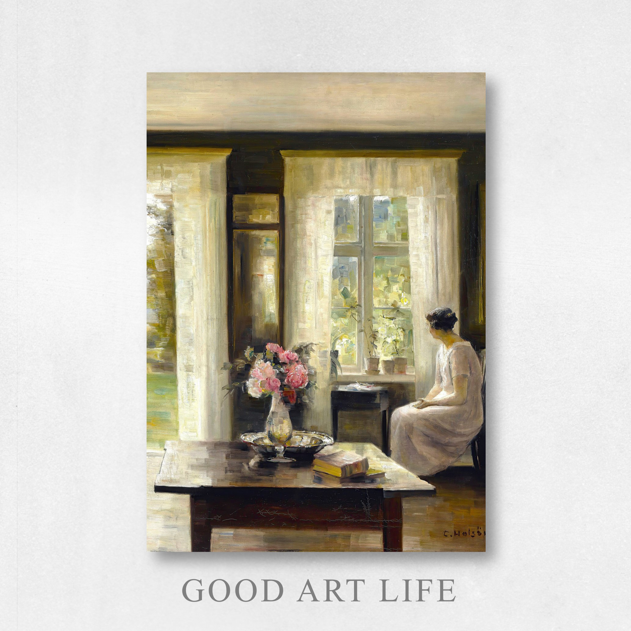 【送料込み】油絵「薔薇」落ち着いた色調の油彩画。お部屋やお店のインテリアに！ 送料込み】油絵「薔薇」落ち着いた色調の油彩画。お部屋やお店の