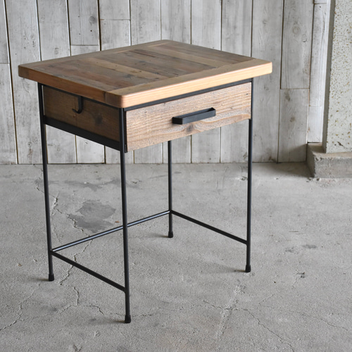 古家具 デスク 引き出し付き机　作業台 ◼️mixt model 古材デスク/引き出し付き/作業机 H700×W590×D500