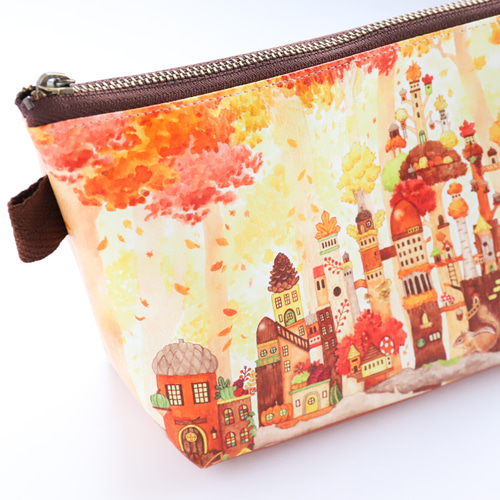 秋限定セット】三角ポーチと缶ミラーセット《空想街雑貨店