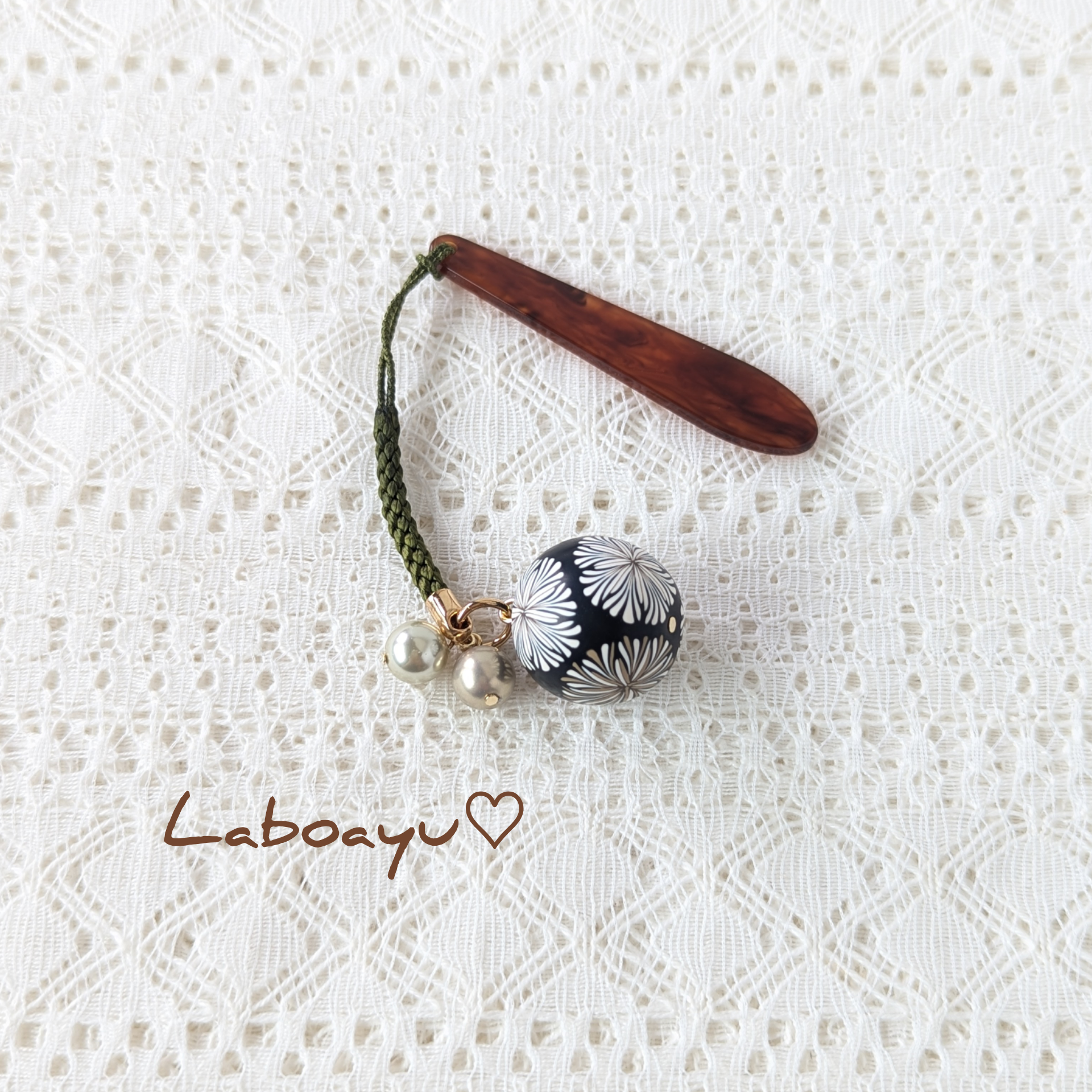 帯飾り＊ポリマークレイ 参考作品 帯飾り『想い出』 ポリマークレイ