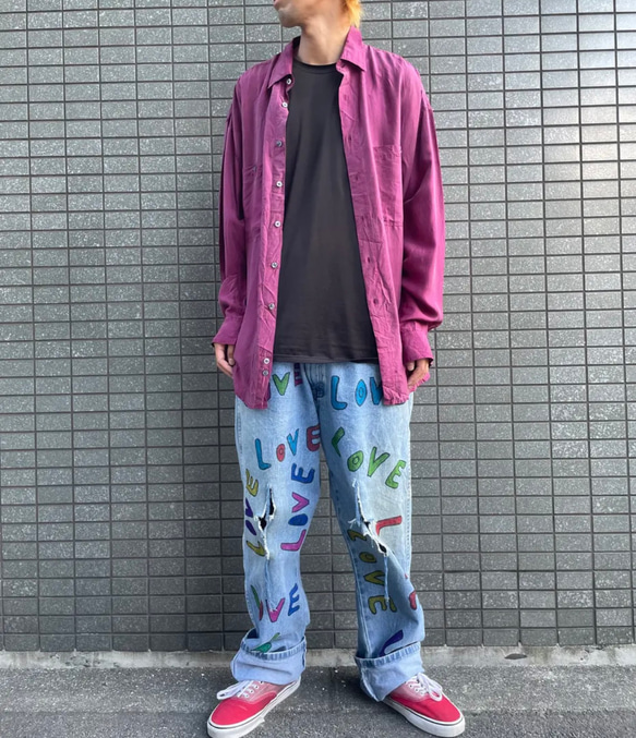 古着　ヴィンテージ　vintage パンツ　リメイク　リメイクパンツ　カラフル 古着 ヴィンテージ vintage パンツ デニムパンツ ラングラー