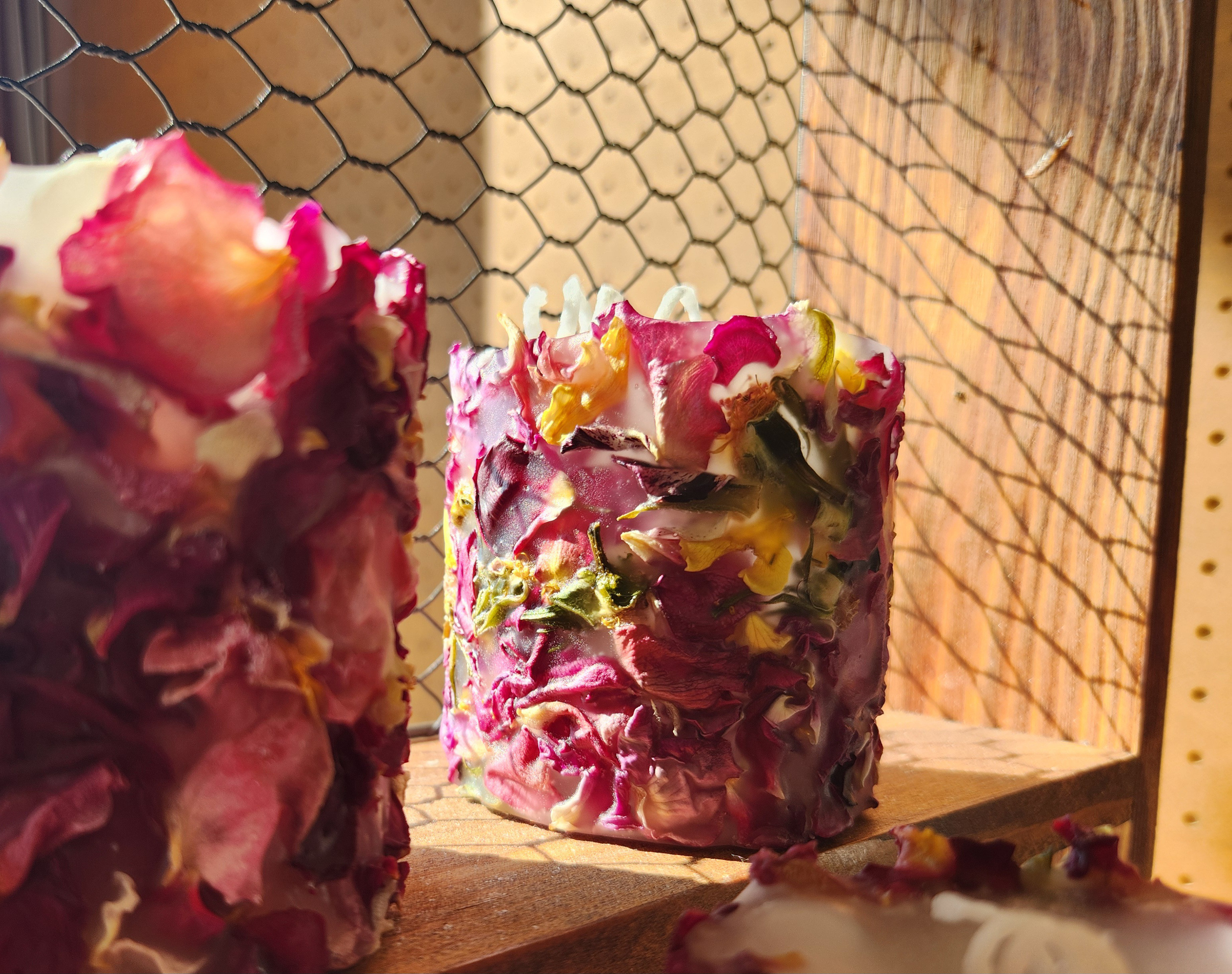 専用　ハンドメイドキャンドルホルダー　キャンドル　薔薇キャンドル 受注販売】ローズキャンドルMサイズ ボタニカルキャンドル
