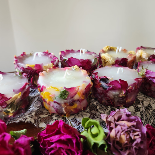 受注販売】ローズキャンドルSサイズ ボタニカルキャンドル キャンドル