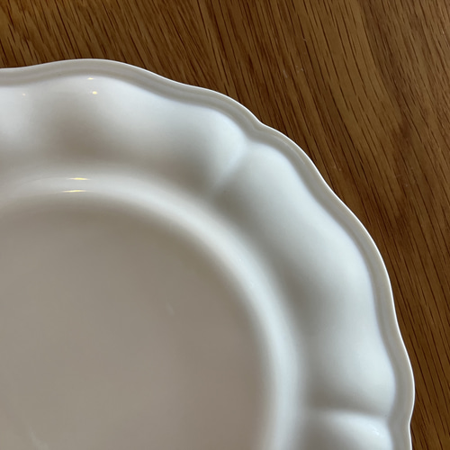 欧州の古い花リムプレート 陶器 フランス アンティーク デザート