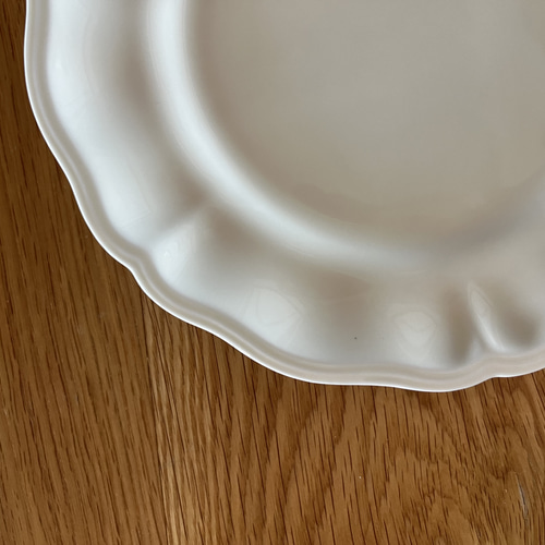 欧州の古い花リムプレート 陶器 フランス アンティーク デザート