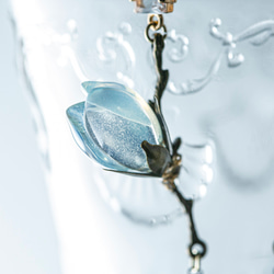 硝子木蓮の一輪耳飾り（白オパール・赤紫、その他） 16枚目の画像