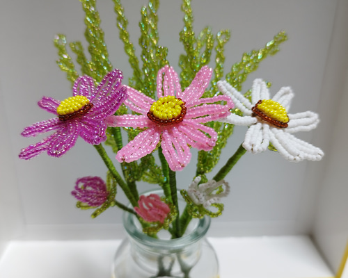 Handmade＊Beads flowers✧*。 ＊コスモスの花束ꕤ.。＊ 【公式通販】
