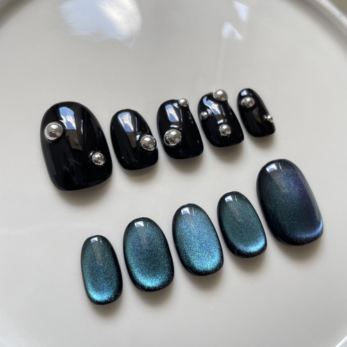 ㊺ ネイルチップ ニュアンスネイル マグネットネイル 奥行き うるうる