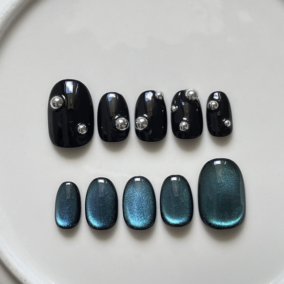 ㊺ ネイルチップ ニュアンスネイル マグネットネイル 奥行き うるうる