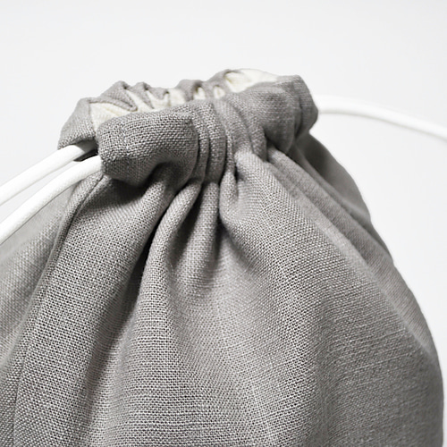 LABUBU 巾着 グレー Konjac Ball Bag 巾着ポーチ リネンライトグレーM 巾着袋 becarre 通販 18352849