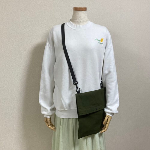 レザーサコッシュクラッチバッグ MILAN OLIVE オリーブグリーン
