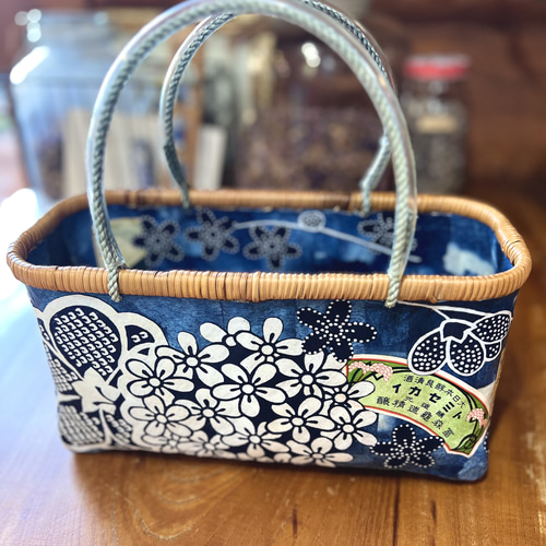 はいからさんの一閑張りかごバスケット - Japanese Indigo かご