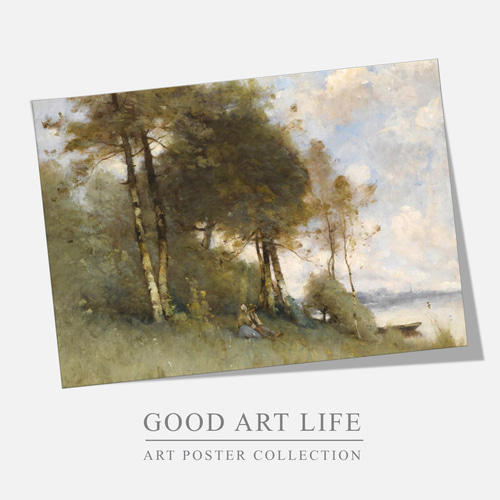 ポール=デジレ・トゥルイユベール油彩板画19世紀 ポール＝デジレ・トゥルイユベール / アートポスター / 風景画