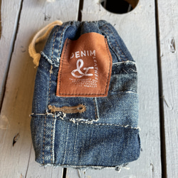 デニムL字ファスナーポーチ ビンテージ風 リメイク ハンドメイド