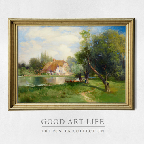 イギリス アンティーク アート 絵画 トーマス・モラン / アートポスター / 風景画 / アンティーク