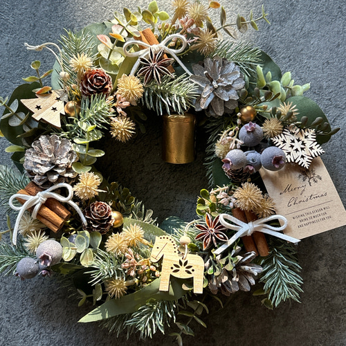 クリスマスリース 2024 木の実いっぱい アーティフィシャル 数量