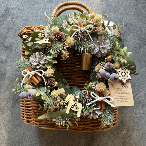 サントリー　ブランデー　限定品　クリスマスリース ノルディックリース2024 アーティフィシャルフラワー クリスマス