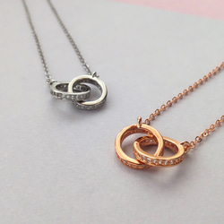 新品未使用品♡ダブルリングネックレス レディース ゴールド ネックレス レディース ダブルリング ダブルフープ おしゃれ かわいい