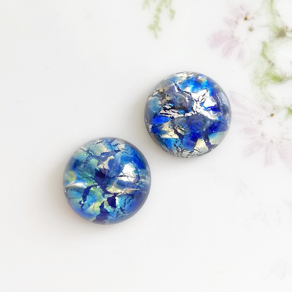 1個】ヴィンテージ ドイツ ブルーファイヤーオパール ガラス