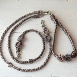 手持ち 多頭リード】係留できる カフェリード パラコード 色 選べる 犬