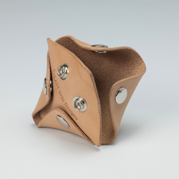 四角形 小銭入れ スクエア コインケース 牛革 レザー ヌメ革 本革 日々を刻む日記帳 nfl pst Creema店 8枚目の画像