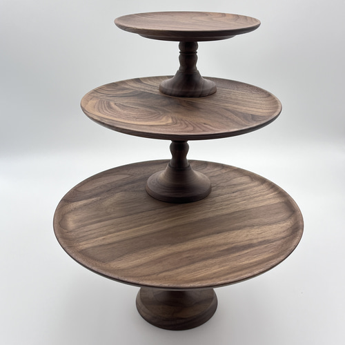 ケーキスタンド ウォールナット ウッドコンポート ディスプレイ