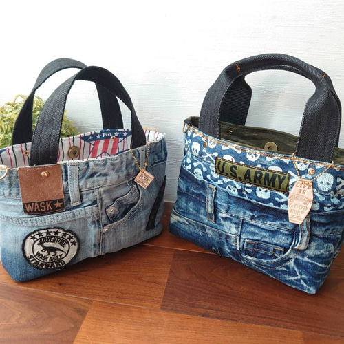 No.541【DENIM✖️U.S. ARMY】デニムリメイクハンドバッグ 