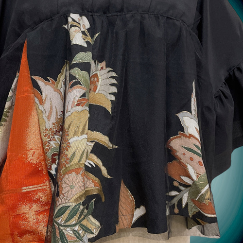 チュール重ねギャザートップス 留袖 アクセントカラー フォーマル 着物  