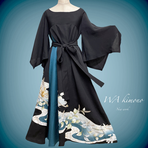 3144 着物　リメイク　ドレス　ワンピース 3144 着物 リメイク ドレス ワンピース