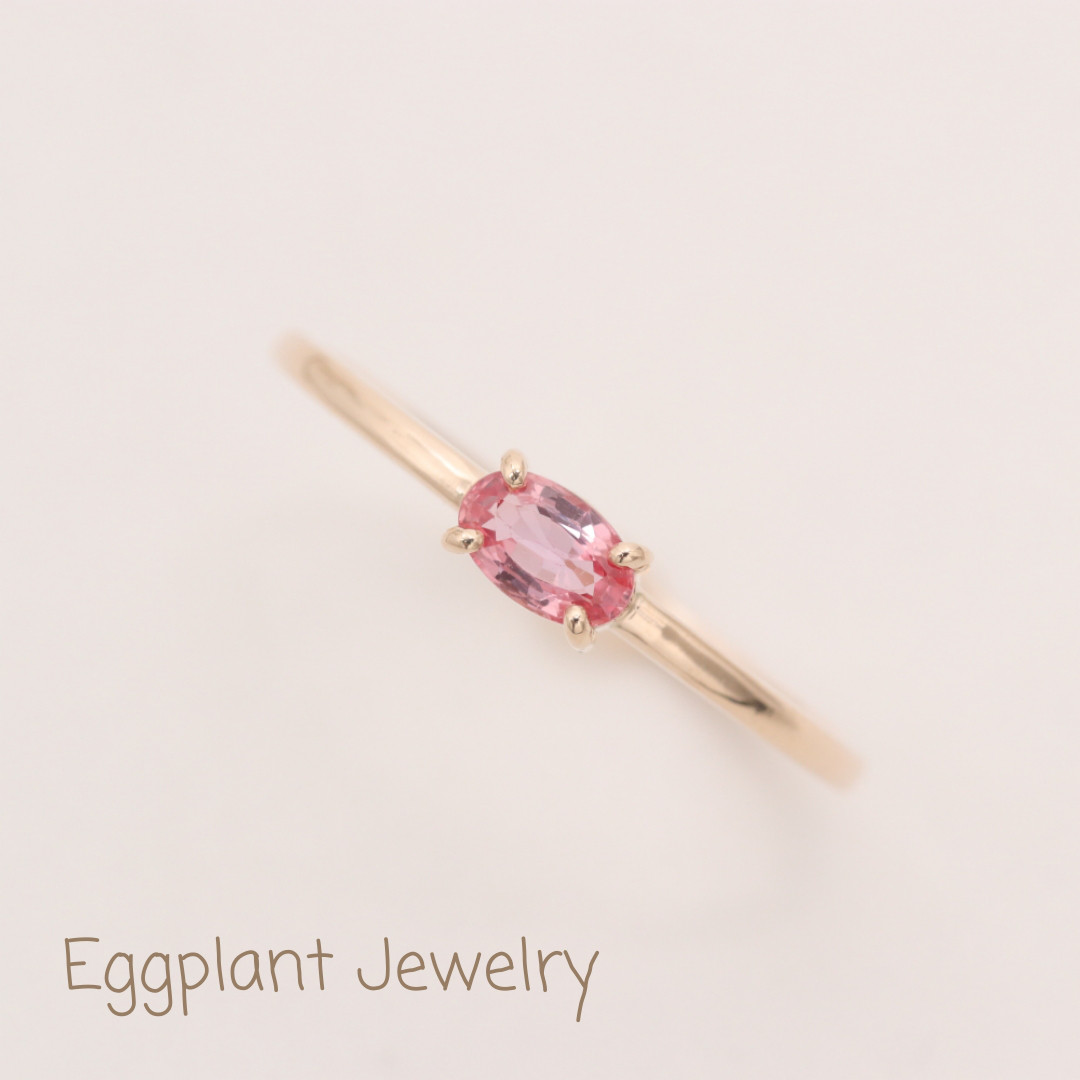 【K10/1点物】ピンクサファイアリング