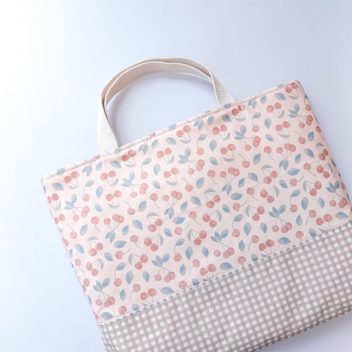 cherry × check】入園入学5点セット 送料無料 レッスンバッグ