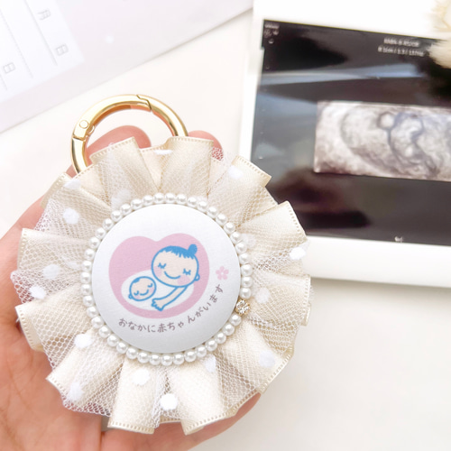マタニティ生活に寄り添うお守りロゼット♡ 両面マタニティマーク
