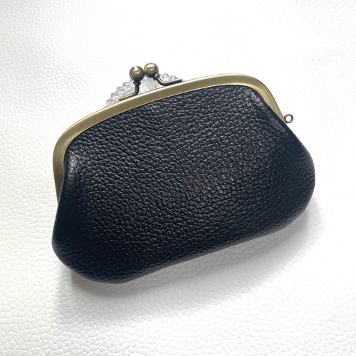 親子がま口ミニ財布 牛革ブラック がま口 M.Tailor 通販 18354168
