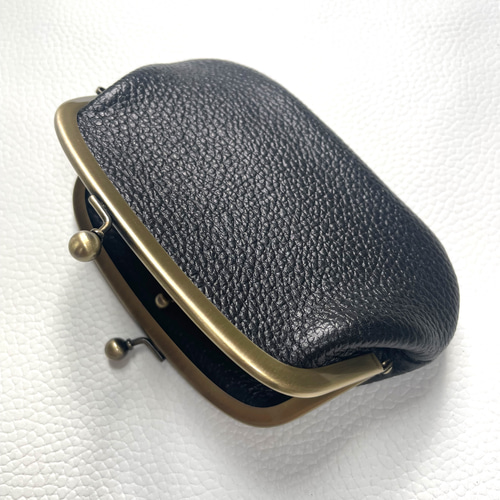 親子がま口ミニ財布 牛革ブラック がま口 M.Tailor 通販 18354168