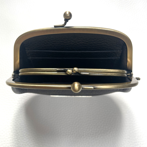 親子がま口ミニ財布 牛革ブラック がま口 M.Tailor 通販 18354168