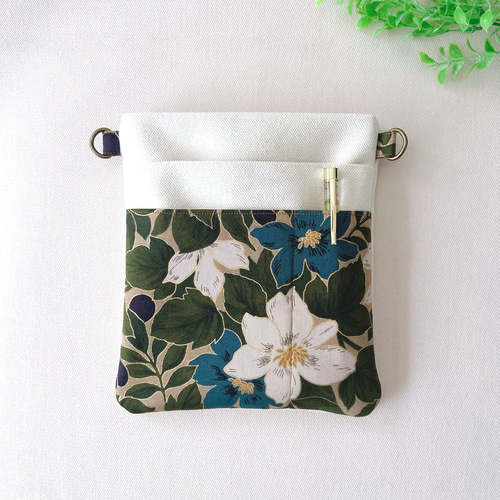 帆布 花柄ウエストポーチ M｜ナースポーチ・オーガナイザー対応｜和柄