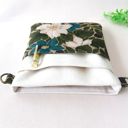 帆布 花柄ウエストポーチ M｜ナースポーチ・オーガナイザー対応｜和柄