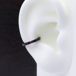 色金イヤーカフ 赤銅 ルビー2mm 4枚目の画像